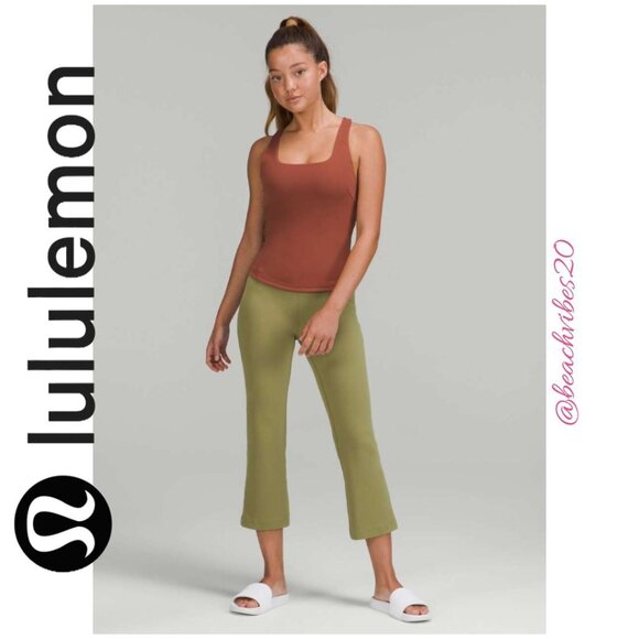 LULULEMON ATHLETICA Groove Super-High-Rise Crop 23" Bronze Green 10 NWT - Picture 1 of 4